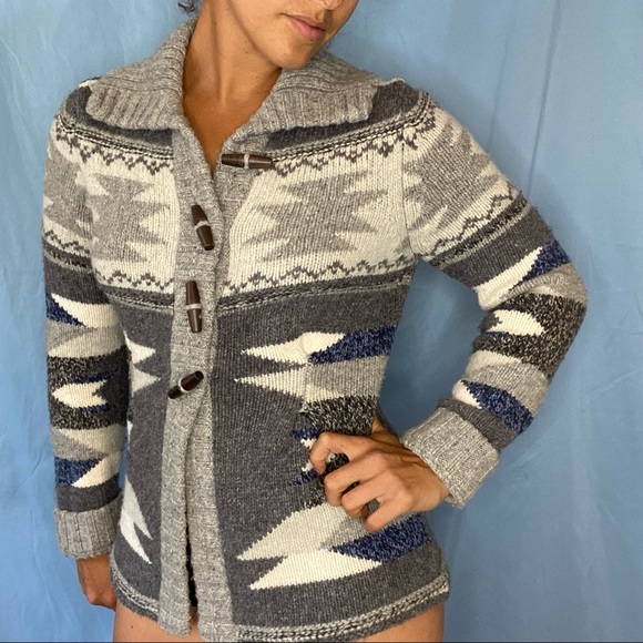 Eddie Bauer Wool/Cashmere Knit Jacket - Grey, Navy, White - Picture 2 of 3